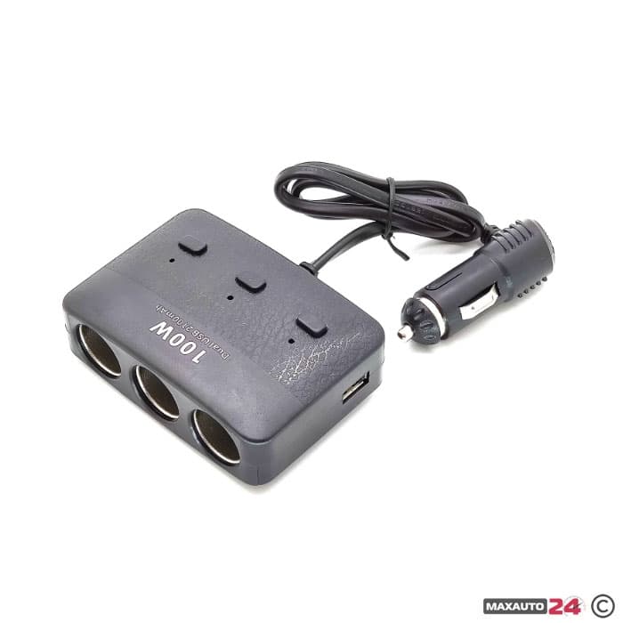 Разклонител за запалка 3-ка + 2 USB 1636