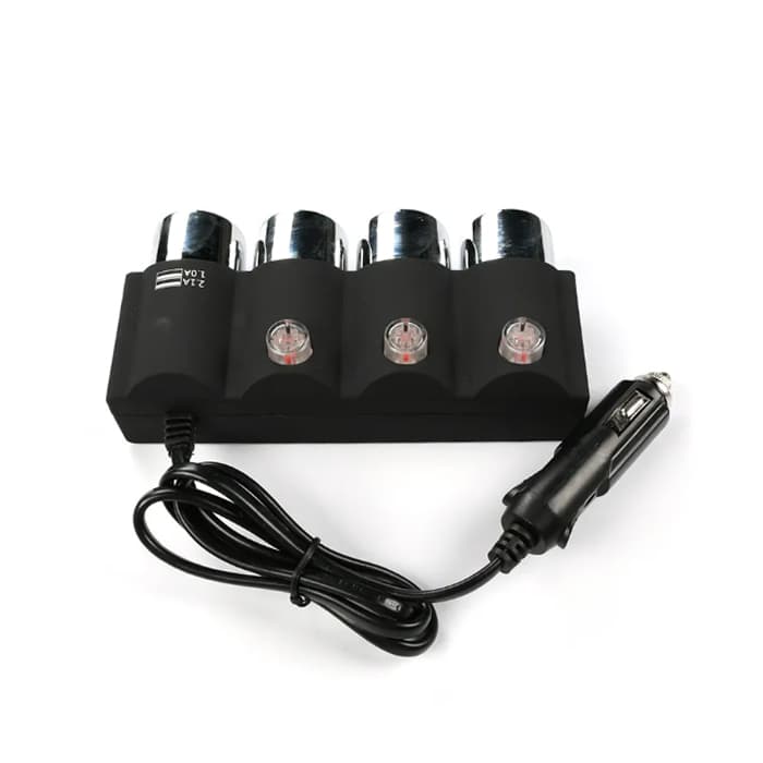 Разклонител за запалка с 3 гнезда и 2 USB - 1508