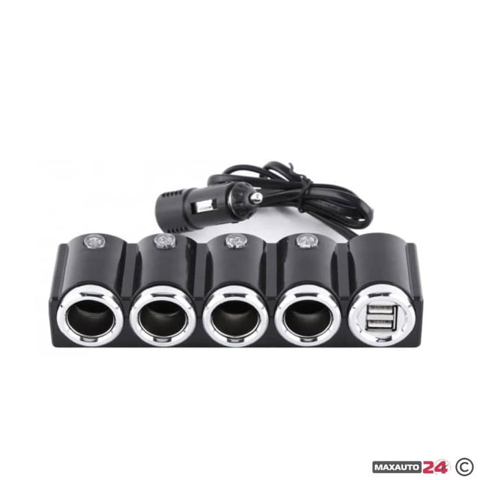 Разклонител за запалка 4-ка + 2 USB 1504